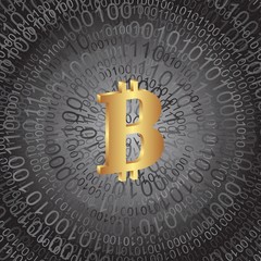 Digital background with bitcoin