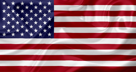 Sticker - Flag of United States of America with fabric texture