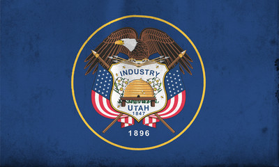 Wall Mural - Flag of Utah with an old, vintage style