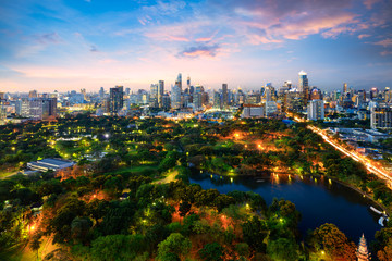 Poster - Lumpini park, The lungs of Bangkok city, Thailand