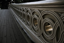 Fence Of Bow Bridge In Close Up View, Central Park