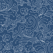 Water Wave Seamless Background.
