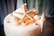 canvas print picture - Sea Theme Wedding Cake with Shells, Starfish Detail