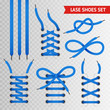 Blue Lace Shoes Icon Set