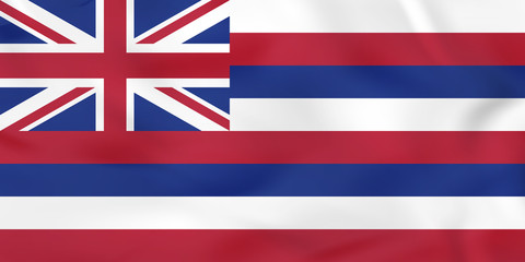 Hawaii waving flag. Hawaii state flag background texture.