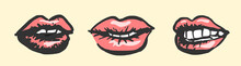 Mooie Rode Lippen En Stralend Witte Tanden