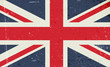 Grunge vector image of the British flag. Abstract grungy Great Britain background. Union Jack flag. United Kingdom aged background