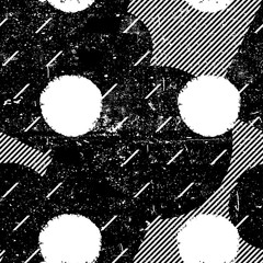 Aufkleber - Grunge seamless pattern. Black and white messy dirty geometric design background