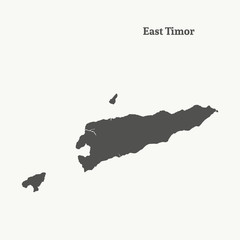 Wall Mural - Outline map of East Timor. vector illustration.