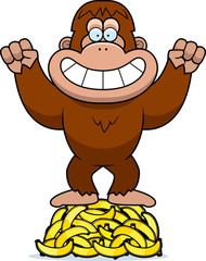 Poster - Cartoon Bigfoot Bananas