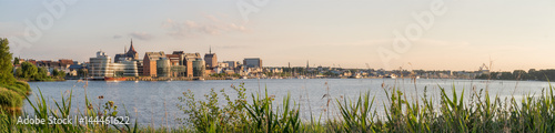Fotomural Rostock German city panorama view with Unterwarnow