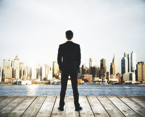 Wall Mural - Man on pier