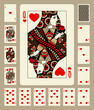 Hearts suit playing cards