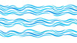 Blue wave patterns. Set of elements water.