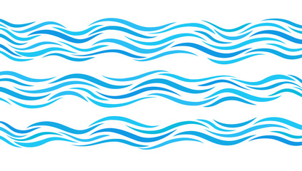 blue wave patterns. set of elements water.
