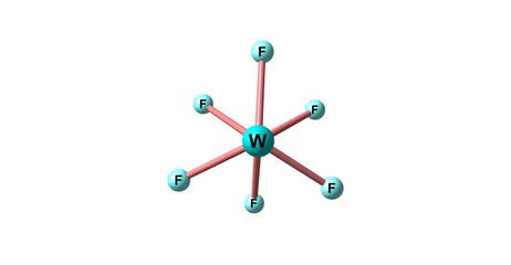 Poster - Tungsten hexafluoride molecular structure isolated on white