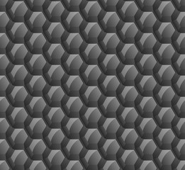 Wall Mural - Abstract background of black hexagons. Wallpapers for web sites. Large honeycombs are connected. Shine on the surface. New technologies. 3D vector