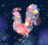 Fototapeta  - Vector illustration rooster pattern.