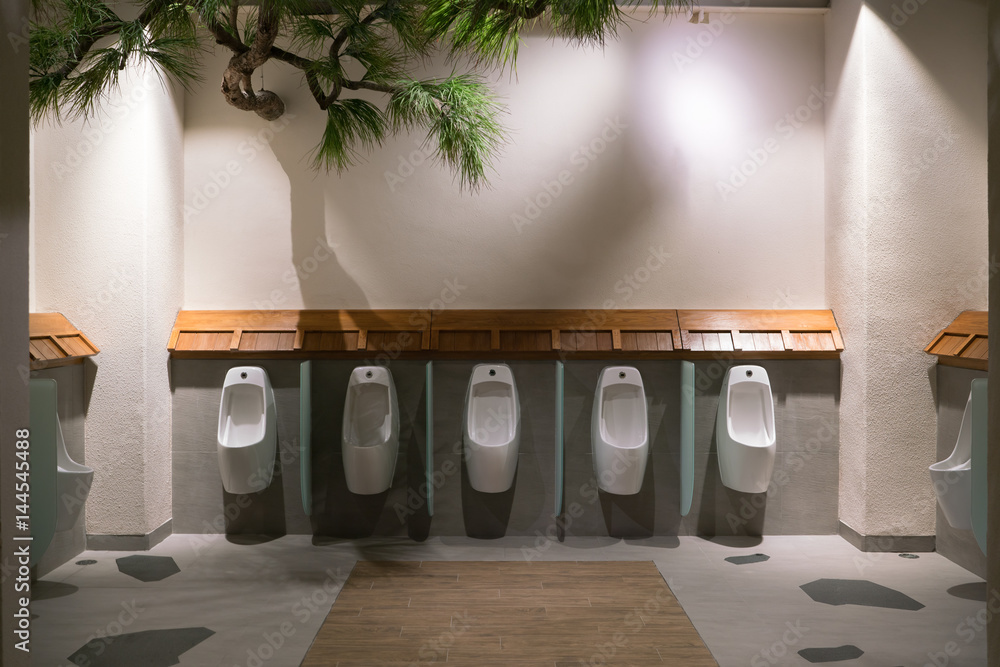 Modern style male public toilet with tree - comfort male Toilet Urinal ...