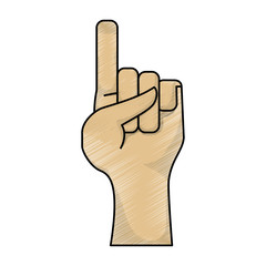 Sticker - Hand pointing up icon vector illustration graphic design