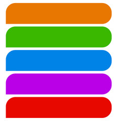 Aufkleber - Simple button (or banner) shapes, background in 5 matching colors. Web buttons, web banners
