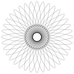 Aufkleber - Abstract spiral, guilloche-like circular pattern. Outline spiral motif, mandala