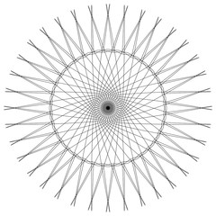 Aufkleber - Abstract spiral, guilloche-like circular pattern. Outline spiral motif, mandala