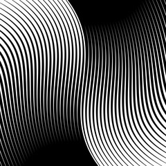 Poster - Abstract linear black and white texture. Mesh, array of lines geometric pattern
