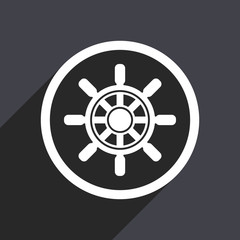 Poster - Ship wheel flat design vector icon.