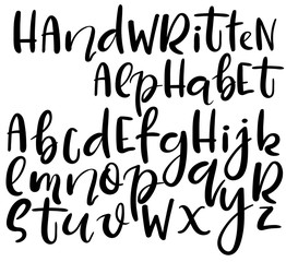 Wall Mural - Vector handwritten alphabet. Different style of letters. Doodle abc