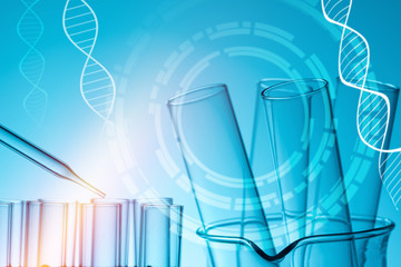 Wall Mural - science laboratory test tubes with chemical formula