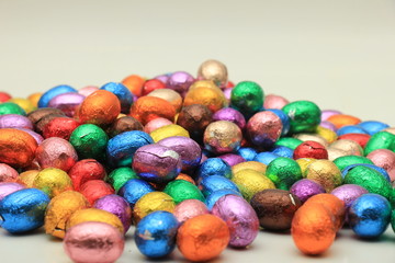 Colored Chocolate easter eggs