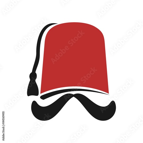 Fotomural fez logo vector. turkish hat logo.
