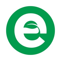 Wall Mural - letter e and leaf logo vector.