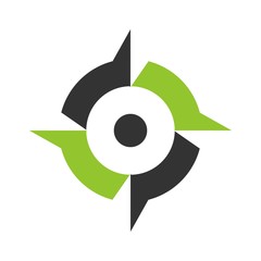 Wall Mural - compass logo vector.