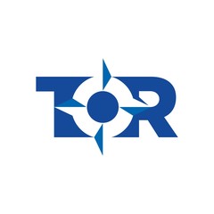 Wall Mural - compass logo vector. letter t and r