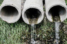 Waste Pipe Or Drainage Polluting Environment Through Concrete Pipes