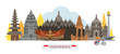 Indonesia Architecture Landmarks Skyline, Cityscape, Travel and Tourist Attraction