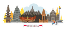 Indonesia Architecture Landmarks Skyline, Cityscape, Travel And Tourist Attraction