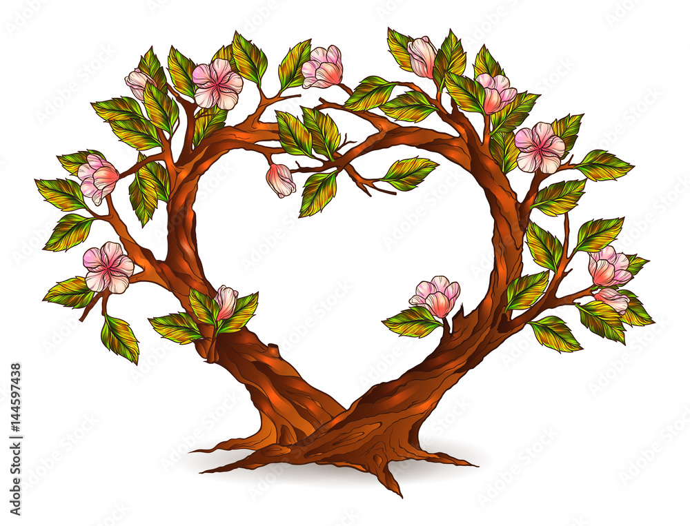 heart shaped tree clipart