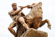 Statue Fighting With A Bull