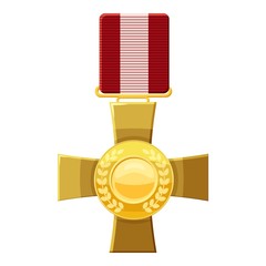 military cross icon, cartoon style