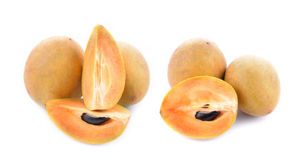 Canvas Print - Sapodilla isolated on the white background .