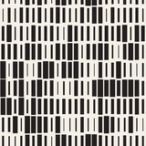 Fototapeta Sypialnia - Vector Seamless Black And White Irregular Dash Rectangles Grid Pattern. Abstract Geometric Background Design