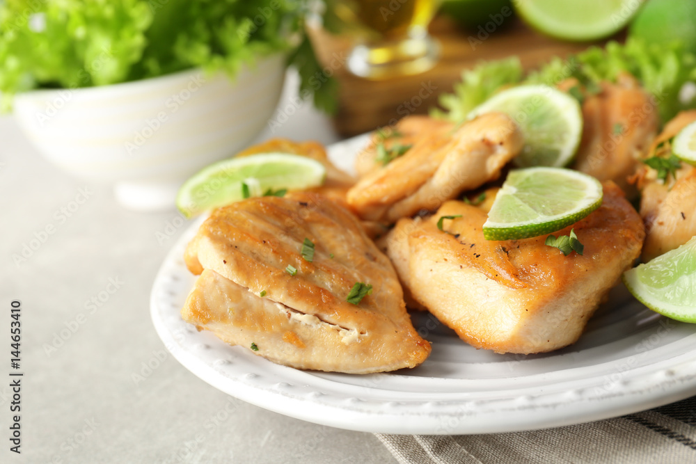 Plate of delicious tequila lime, closeup