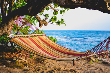 A hammock near the ocean