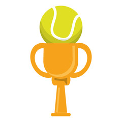 Sticker - trophy tennis ball winner vector illustration eps 10