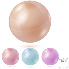 Wall Mural - Collection of colorful glossy spheres isolated on white. Vector illustration for your design.