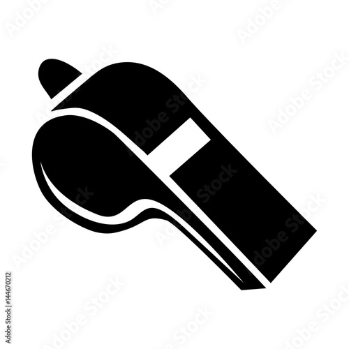 Fotomural black silhouette closeup whistle element sport vector illustration
