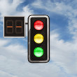 Traffic light with timer- against sky